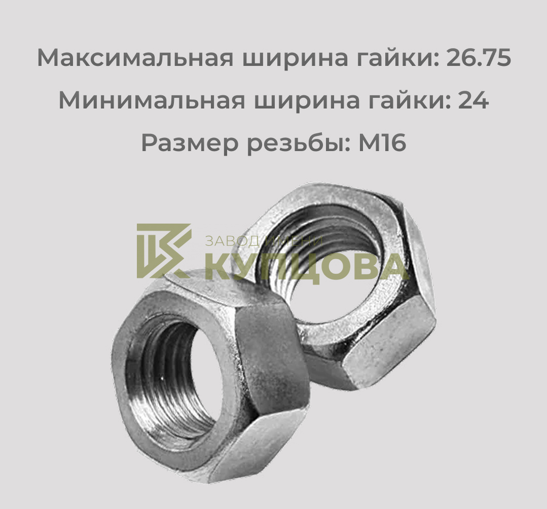Гайка М16 шестигранная нержавеющая сталь А2